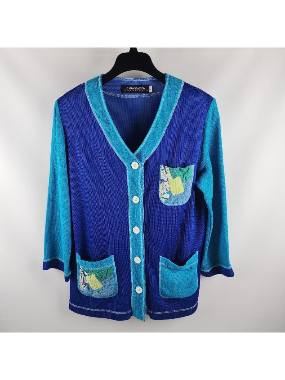 Vintage Canvasbacks Lutton & Horstfield Cardigan Womens Large Blue Knit Sweater